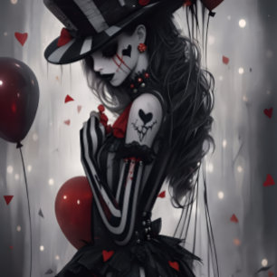 The Joker Queen of her red balloons Wrapping Paper Sheets