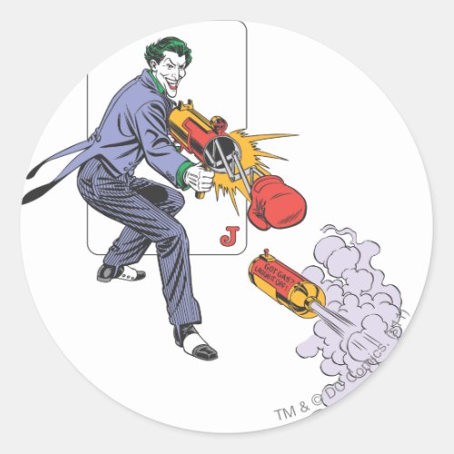 The Joker Shoots Laughing Gas Classic Round Sticker