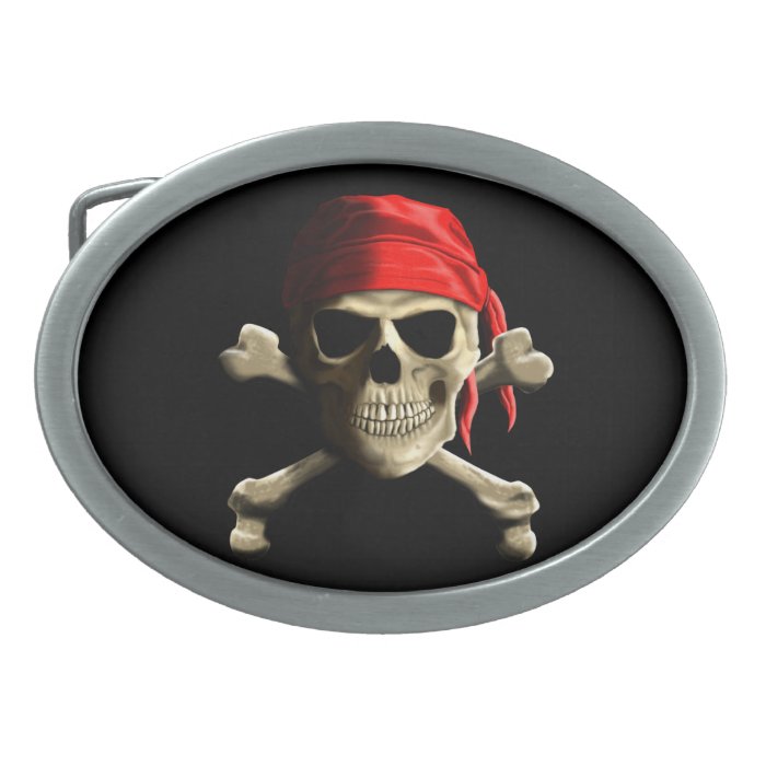 The Jolly Roger Oval Belt Buckle