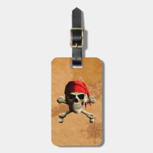 The Jolly Roger Pirate Map Luggage Tag