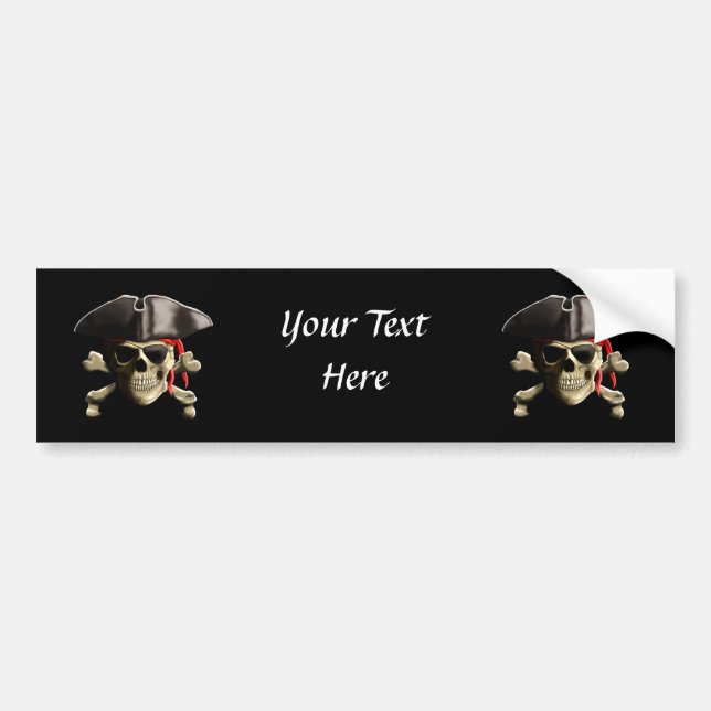 The Jolly Roger Pirate Skull Bumper Sticker (Front)