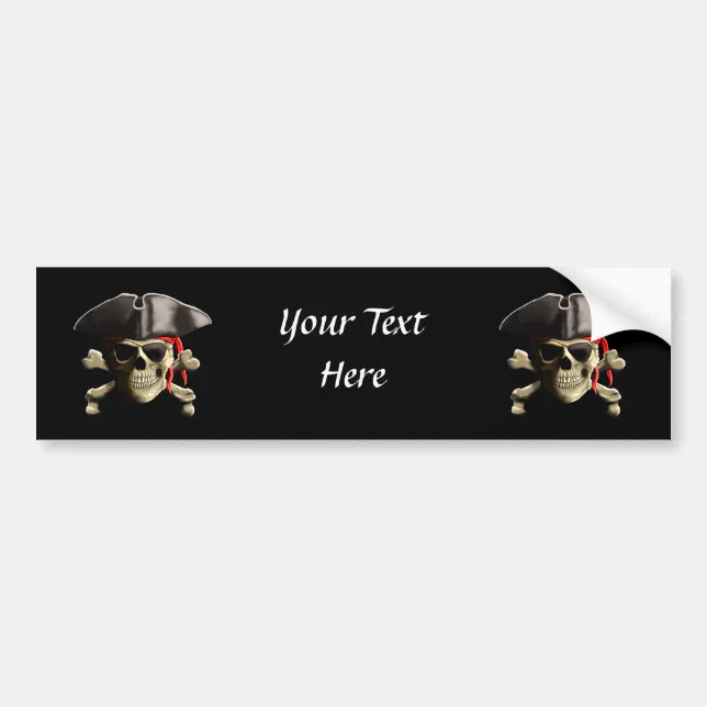 The Jolly Roger Pirate Skull Bumper Sticker Zazzle