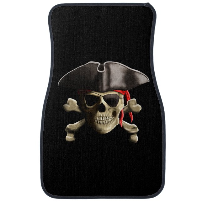 The Jolly Roger Pirate Skull Car Mat (Front)