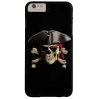 The Jolly Roger Pirate Skull Barely There iPhone 6 Plus Case