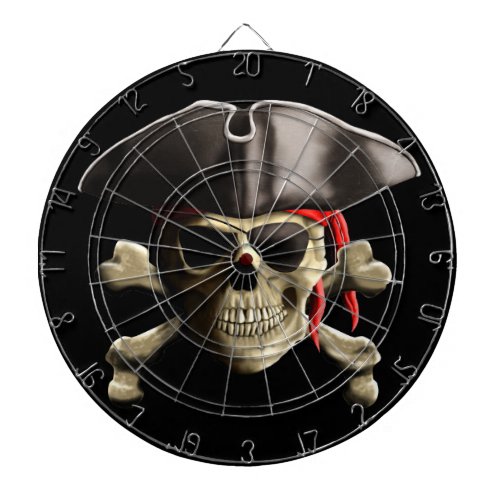 The Jolly Roger Pirate Skull Dart Board