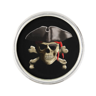 The Jolly Roger Pirate Skull Lapel Pin
