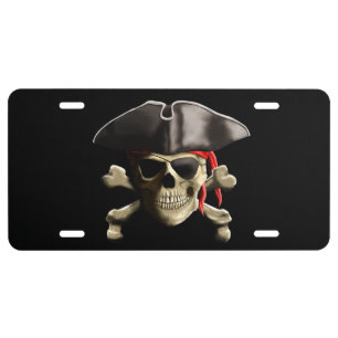 The Jolly Roger Pirate Skull License Plate