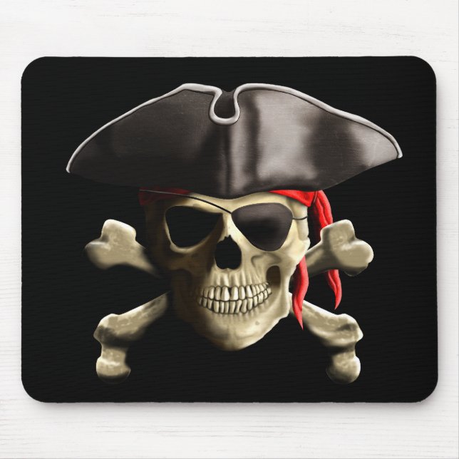 The Jolly Roger Pirate Skull Mouse Pad (Front)