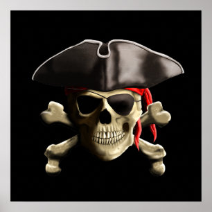 The Jolly Roger Pirate Skull Poster