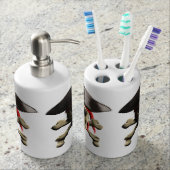 The Jolly Roger Pirate Skull Soap Dispenser And Toothbrush Holder (Front)