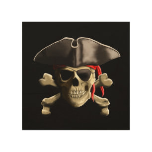 The Jolly Roger Pirate Skull Wood Wall Decor