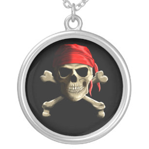 The Jolly Roger Silver Plated Necklace