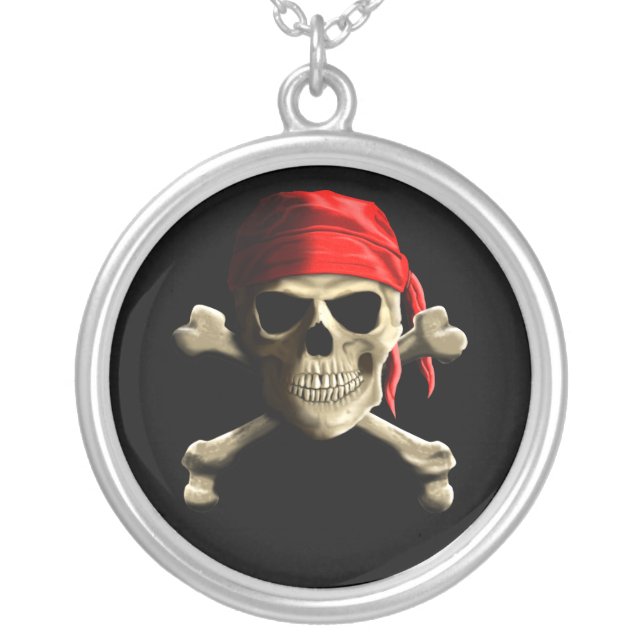 The Jolly Roger Silver Plated Necklace (Front)