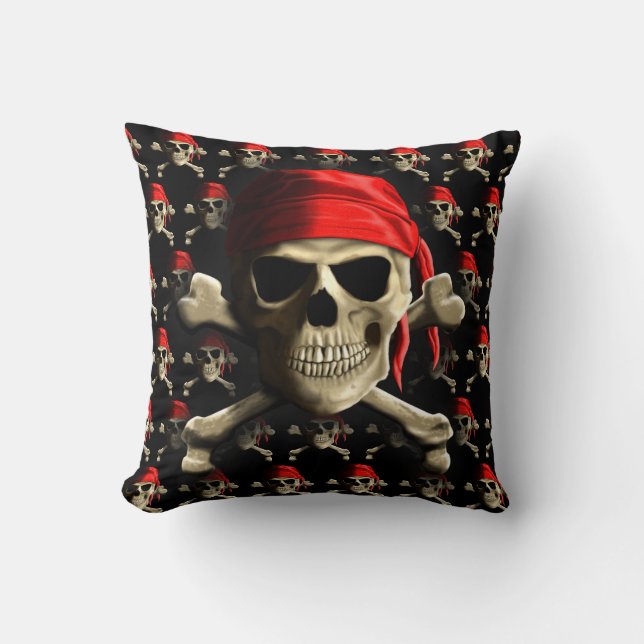 The Jolly Roger Throw Pillow (Front)