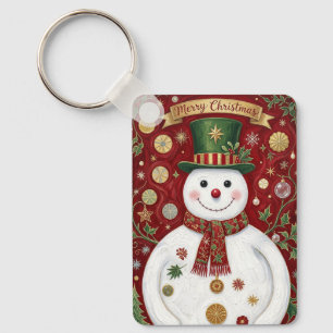 The Jolly Snowman’s Crimson Jubilee Keychain