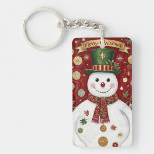 The Jolly Snowman’s Crimson Jubilee Keychain