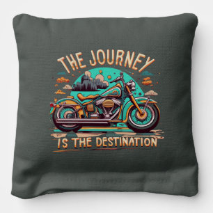 The Journey Is the Destination: Vintage Motorcycle Cornhole Bags