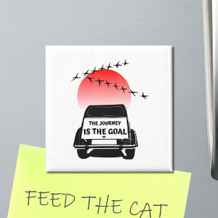 The journey is the goal Sunset - oldtimer 2CV Magnet