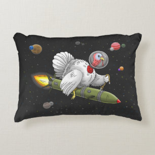 The Journey of the Rocket Turkey Accent Pillow