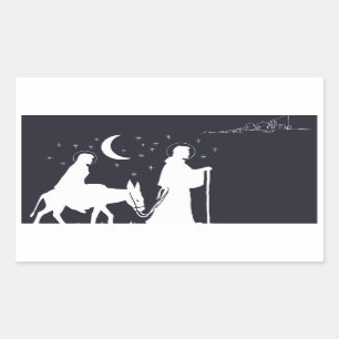 The Journey To Bethlehem Rectangular Sticker