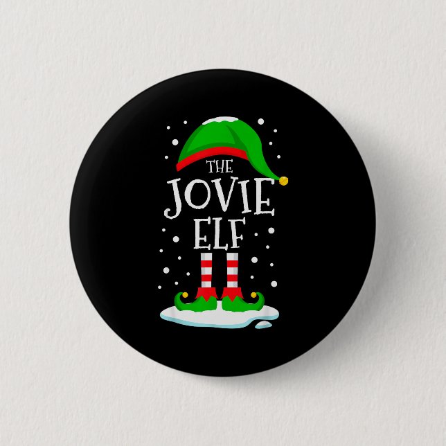 The Jovie Elf Christmas Family Matching Xmas Group Button (Front)