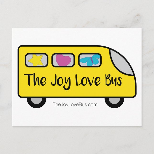 The Joy Love Bus Logo Postcards (Front)