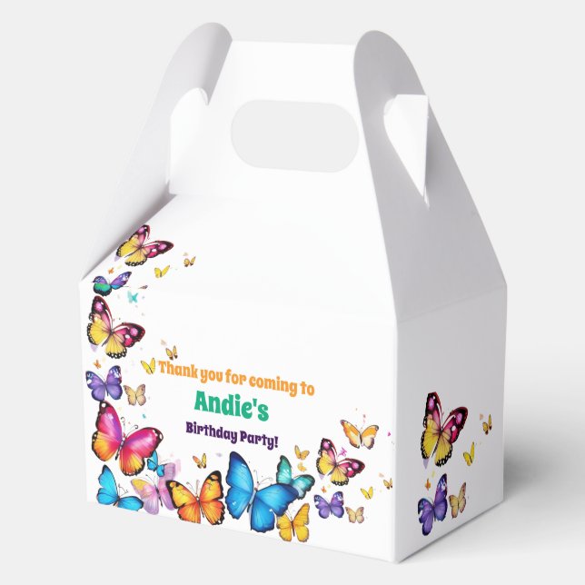 The Joy of Butterflies Birthday Party Favor Boxes (Front)