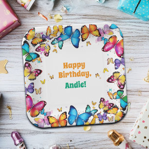 The Joy of Butterflies Birthday Party Paper Plates