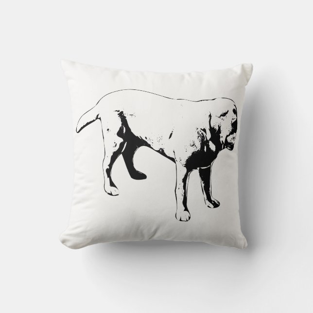The Joy of Fetch Throw Pillow (Front)