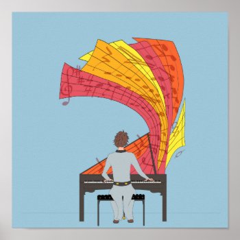 The Joy Of Playing Piano Poster by Cesar_Padilla at Zazzle