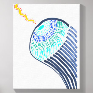 The Joy of the Encounter - Abstract Line Art Canvas Photo Tile