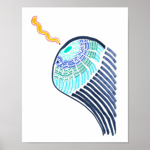 The Joy of the Encounter - Abstract Line Art Poster