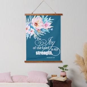 The Joy of the Lord floral Hanging Tapestry