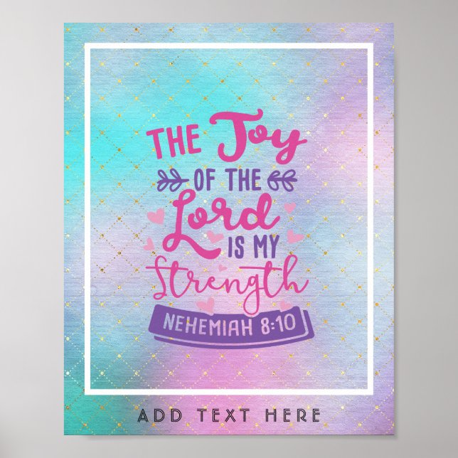 The Joy Of The Lord Is My Strength Personalized Poster (Front)