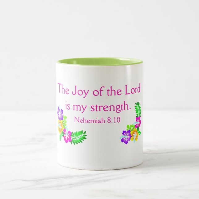 The Joy of the Lord is my strength Two-Tone Coffee Mug (Center)