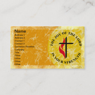 The Joy of the Lord Is Your Strength Cross/Flame Business Card