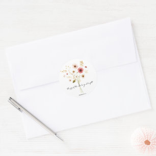 The Joy of the lord minimalist floral Classic Round Sticker
