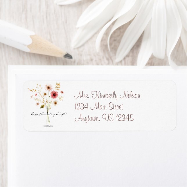 The Joy of the lord minimalist floral Label (Insitu)