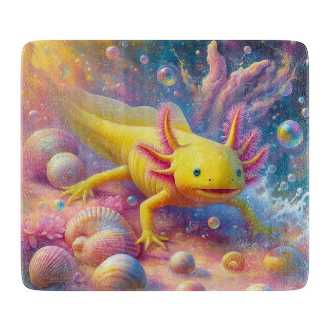 The Joyful Axolotl Cutting Board (Front)
