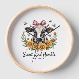 The Joyfull Strawberry Cow Cow love Classic T-Shi Clock