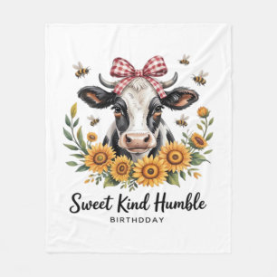 The Joyfull Strawberry Cow Cow love Classic T-Shi Fleece Blanket