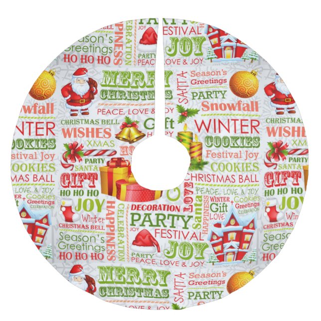 The Joys Of Christmas Brushed Polyester Tree Skirt (Front)