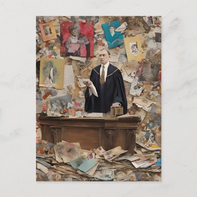 The Judge Rules on AI Generated Art Postcard (Front)