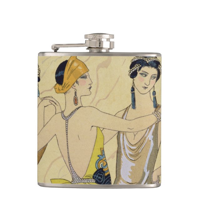 The Judgement of Paris, 1920-30 (pochoir print) Hip Flask (Front)