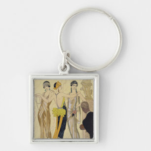 The Judgement of Paris, 1920-30 (pochoir print) Keychain