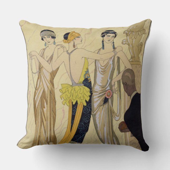 The Judgement of Paris, 1920-30 (pochoir print) Throw Pillow (Front)