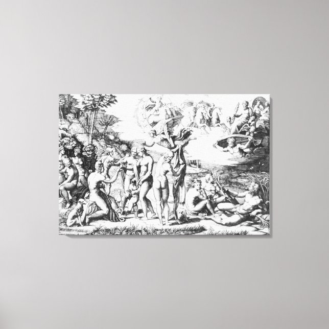 The Judgement of Paris, after Raphael (engraving) Canvas Print (Front)