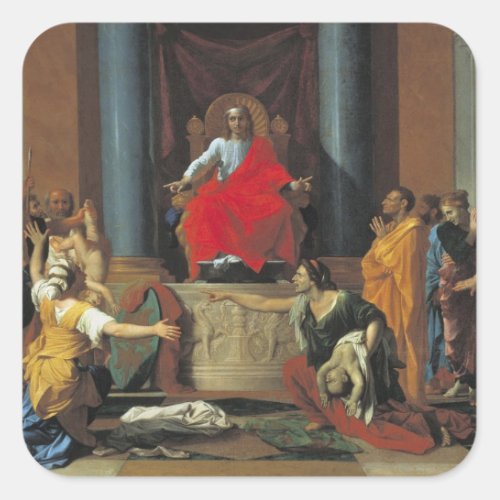 The Judgement of Solomon 1649 Square Sticker