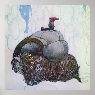 “The Julbock” Christmas Goat by John Bauer Poster