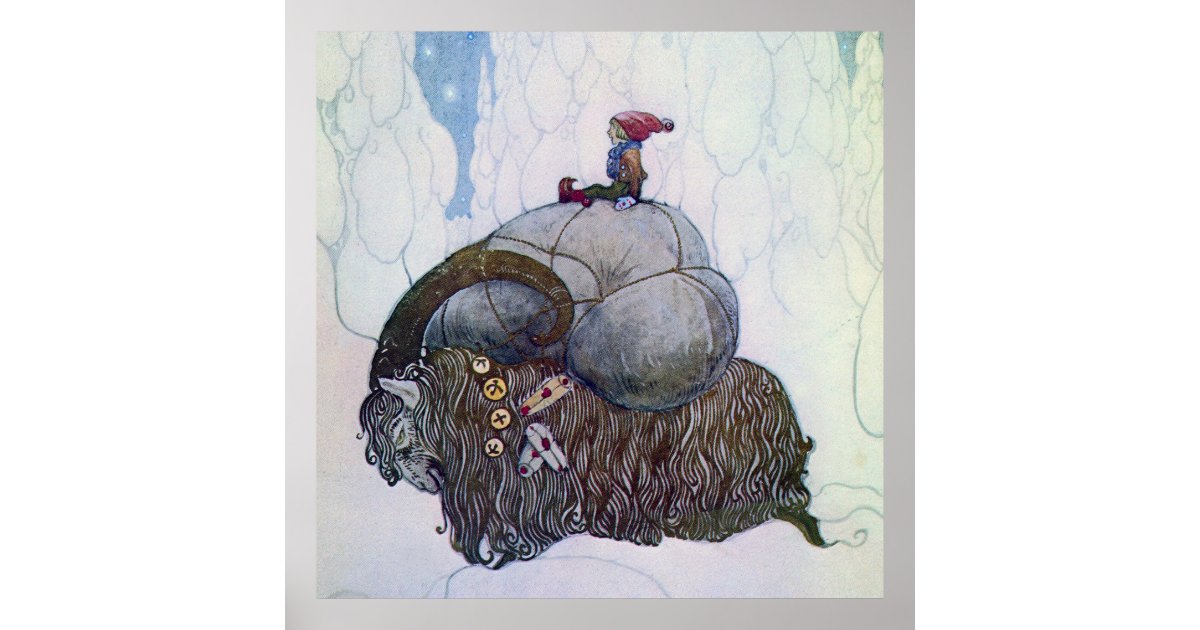“The Julbock” Christmas Goat by John Bauer Poster | Zazzle